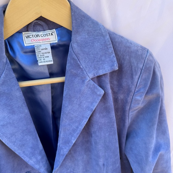 •SOLD• Vintage 90s Victor Costa Lilac Leather Jacket - Picture 7 of 8